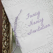 Paper Doily Invitation {Fancy Nancy Party}