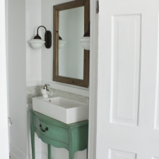 Narrow Half Bathroom Reveal {1910 Home Renovation}