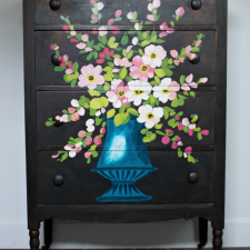 Vintage Floral Oil Painting Inspired Dresser