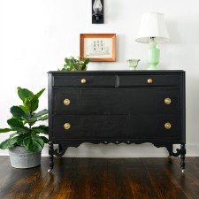 Country Chic Liquorice Dresser with Pocket Watch Pulls