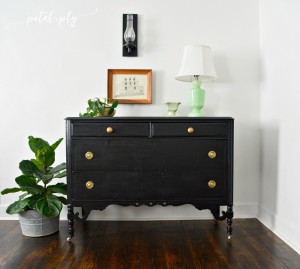 Country Chic Liquorice Dresser with Pocket Watch Pulls