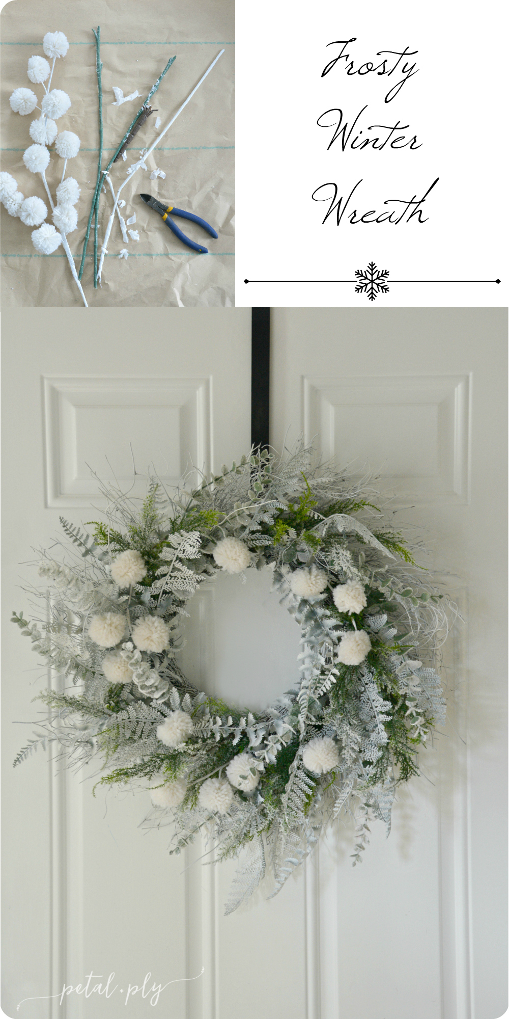 Refreshing a Tired Wreath – Frosty Winter Wreath DIY