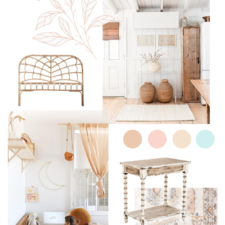 One Room Challenge Week 2: Beachy Bohemian Girls Bedroom Inspiration + Design Plan Revealed